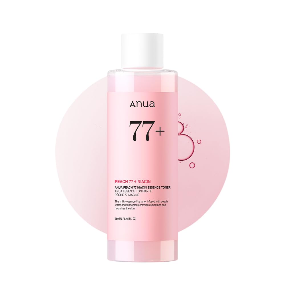 Anua Peach 77 Niacin Essence Toner 250ml / Brightening Toner for Face, Niacinamide, Panthenol, Ceramides, Facial Toner for Glass Skin, Korean Skin Care (8.45 fl.oz.)