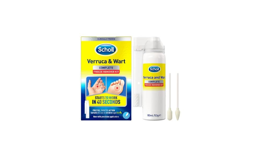 Scholl Verruca & Wart Complete Freeze Remover Kit, 80ml - Verucca Freeze Treatment for Effective Wart and Verucca Removal, 1 Pack