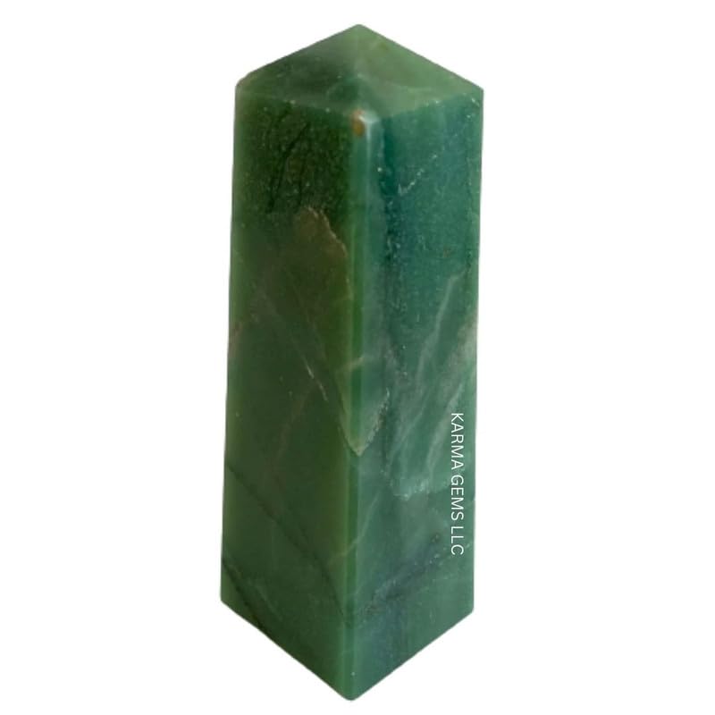 karma gemsGreen Jade Crystal Towers ~ Natural Healing Crystal Point Obelisk for Reiki Healing and Crystal Grid (4 Corner) (3" to 4" INCH)