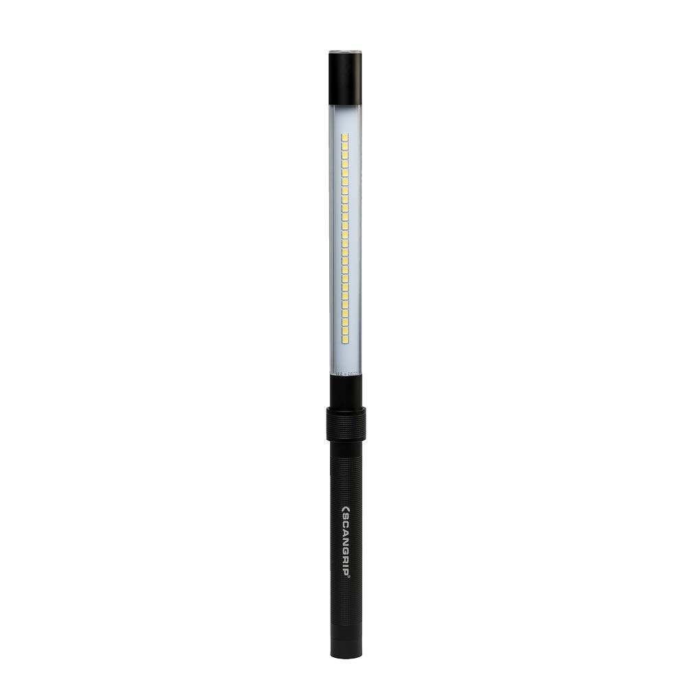 SCANGRIP LINE LIGHT C+R, Rechargeable Inspection LED Work Light with Top Spotlight, 600 Lumen, Removeable Cord, Handheld, Slim Design, Waterproof (IP65), Sturdy, Up to 8 Hour Operating Time