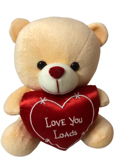 Apollo Toys Soft Plush Heart Teddy Bear/ Balloon Teddy Bear for Valentine Day Gift Someone Special -22cm (Butter)