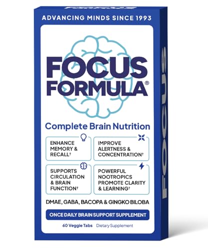 Focus Formula Nootropic Brain Supplement, Focus Capsules for Concentration, Supports