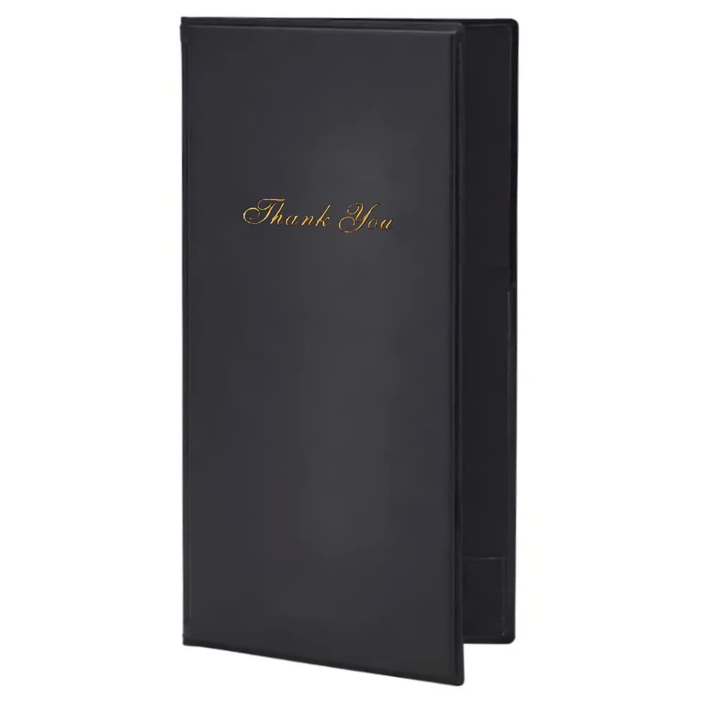 BarBits Black Classic Bill Presenter Pack of 12 - Guest Check Book Receipt Wallet Cover