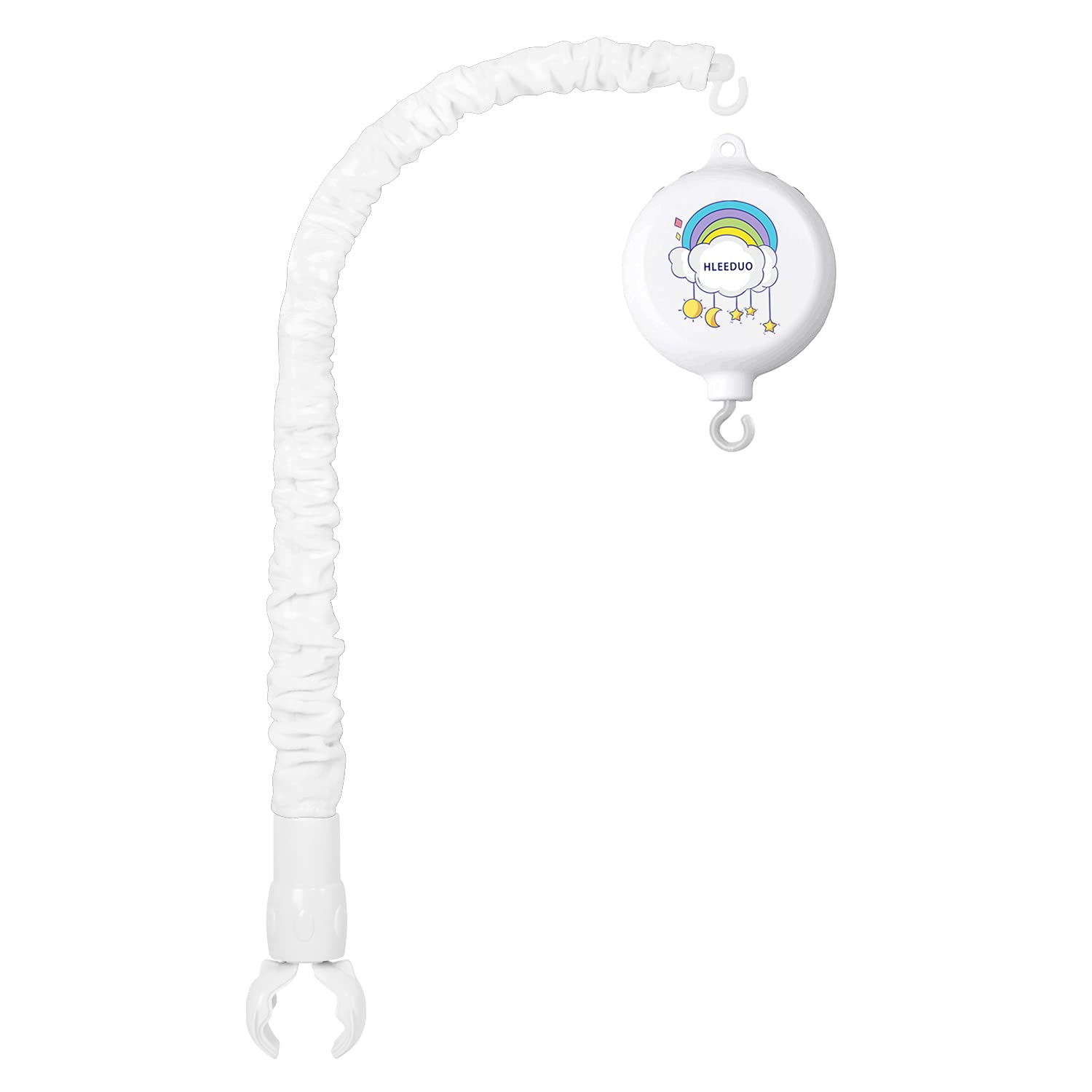 HLEEDUO 23 inch Baby Crib Mobile arm/Musical Mobile arm for Crib - White