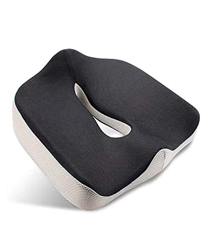 SNIDII Cushion for Tailbone Pain, Memory Foam Prostatitis Cushion Butt Donut Pillow for Hemorrhoids Treatment, Bed Sores, Coccyx, Postpartum, 45×38×13/2.5cm(Black)