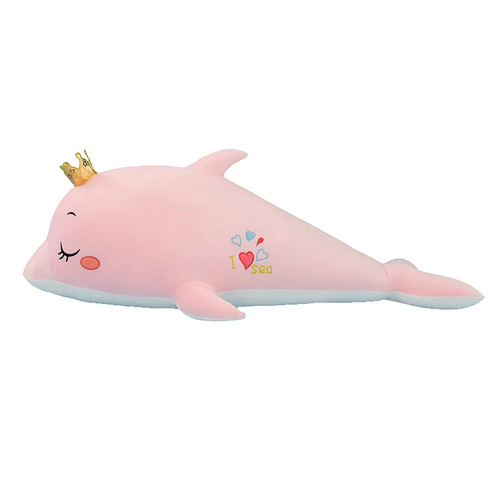 Shirnnie Lovely Pink Dolphin Plush Toy Stuffed Animal Pillow Gifts for Kids Thanksgiving Gift(Pink Dolphin, 23.6'')