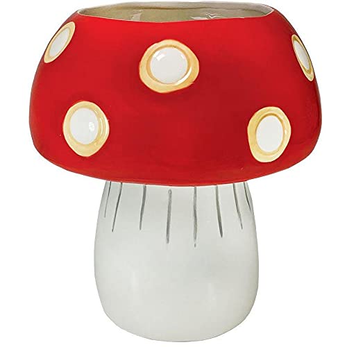 Streamline Imagined Mushroom Planter White polkdot