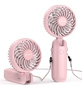 AMACOOL Portable Handheld Fan with Dual Motor, 12 Blades, Powerful 4 Speeds Hand Fan, Foldable, B...