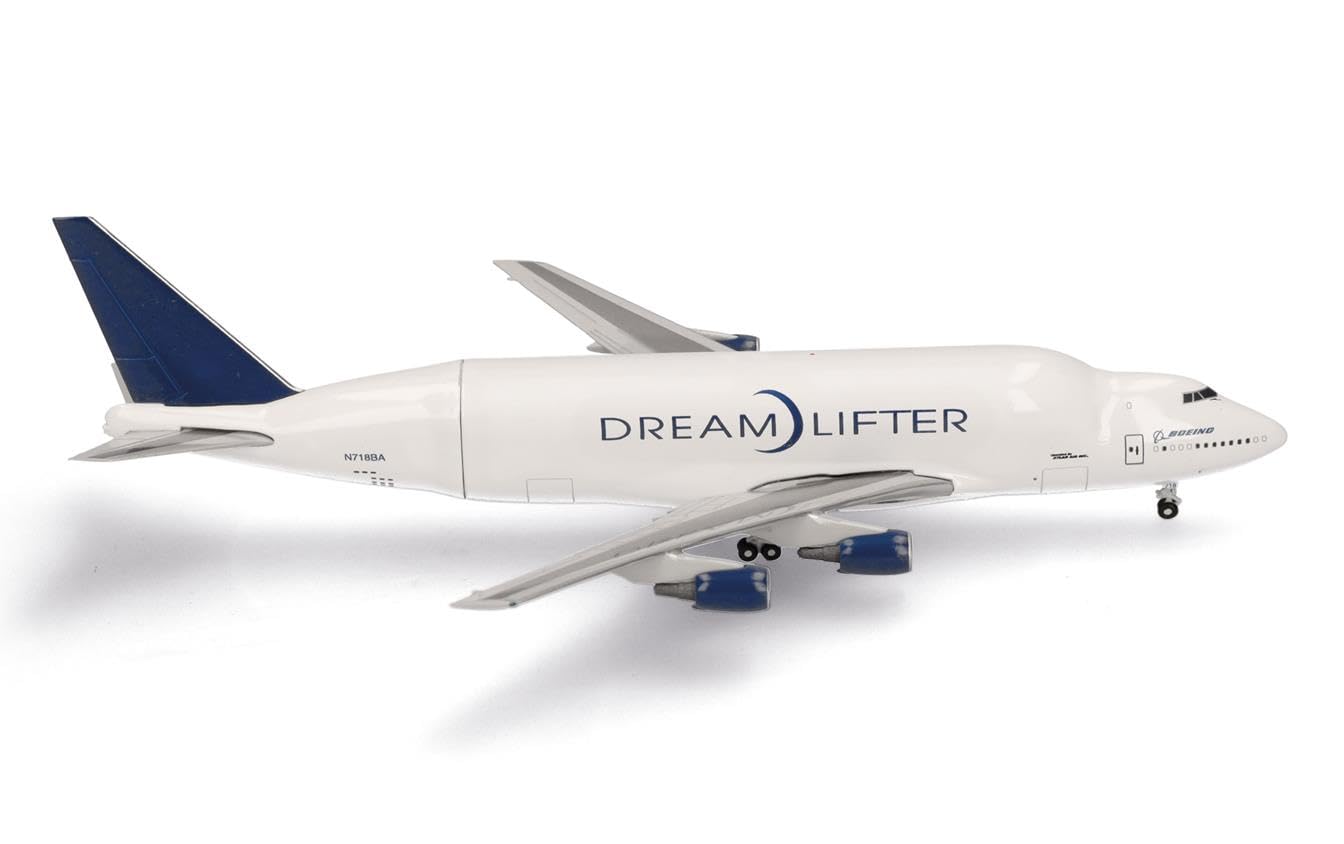 HerpaBoeing 747LCF Dreamlifter 1:500 Scale Miniature Collectible Model Without Base Metal White