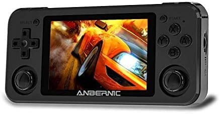 ANBERNICRG351P Handheld Game Console with 64G TF Card 2500 Classic Games 3.5 Inch IPS Screen 3500mAh Battery, Video Games Player with Open Source System RK3326 Chip Quad-core (RG351P Black)