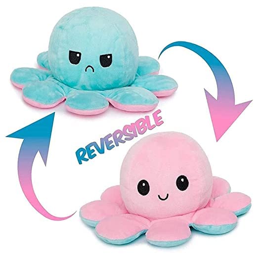 Mood Expression Revelsible Ouctopus Soft Toy for Kids Happy & Sad Face Stuffed Toy for Kids (20Cm)