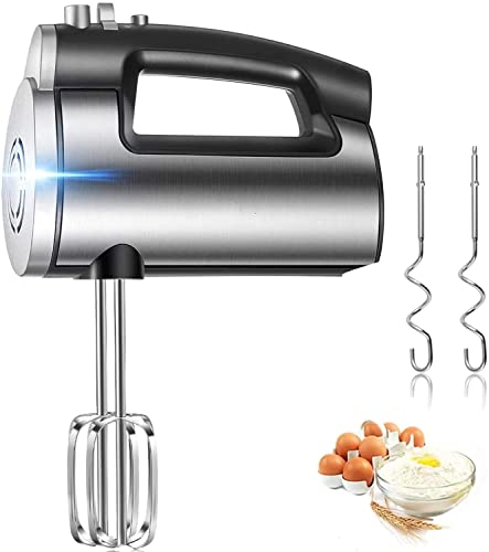 Sbattitore Elettrico, 300W Fruste Elettriche con 6 Velocità Regolabili e un Pulsante Turbo, 2 Fruste & 2 Ganci in Acciaio Inox con per Uovo, Pasta, Torta, Design di Espulsione a un Pulsante