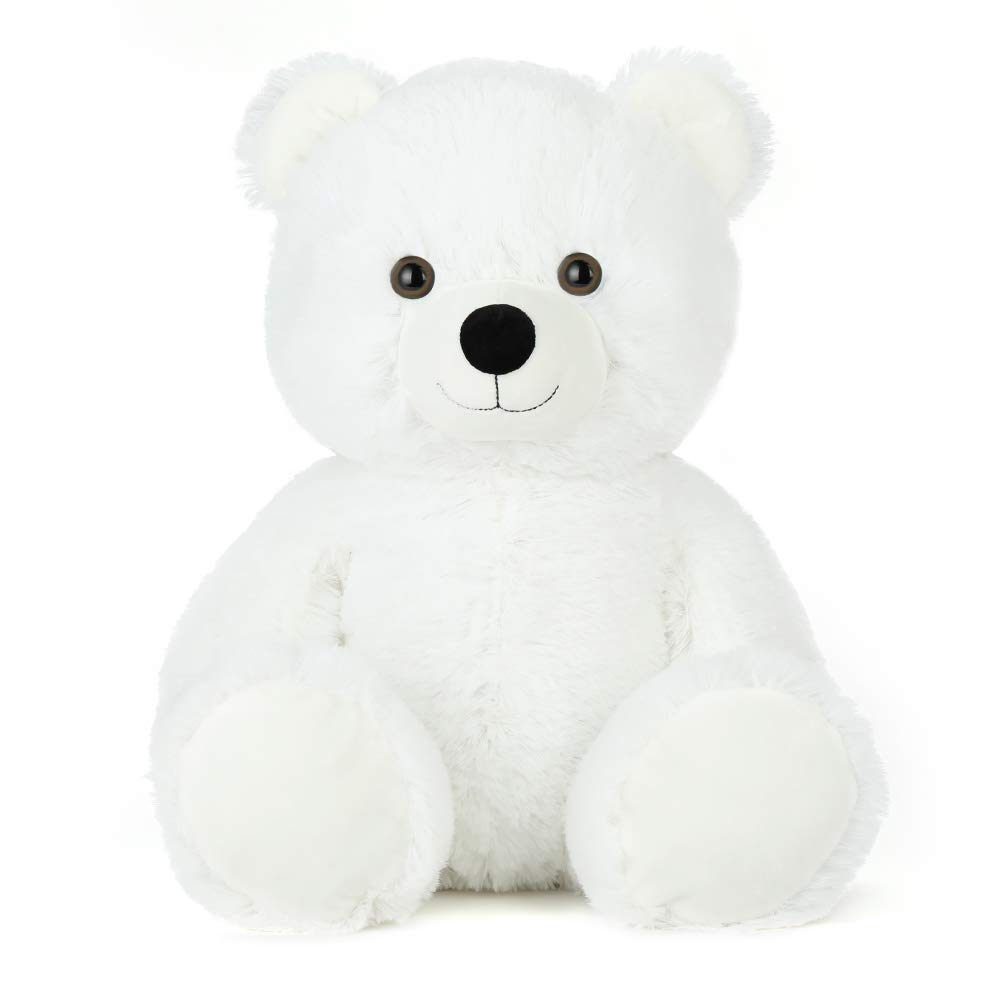 Tezituor White Teddy Bear Stuffed Animals 18inch, Cute Little Teddy Bear Plush Toys for Kid Girl Boy