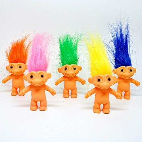 MVS Wholesale Large Pack Of 24 x Lucky Retro Trolls Figures, Ideal Party Bag Fillers and Favours, Pinata Prizes, Goody Bags and Cake Toppers