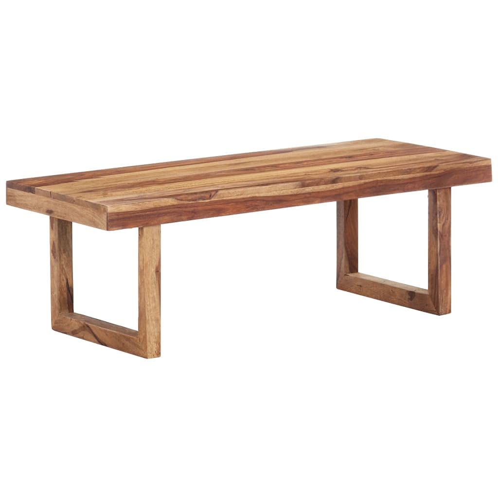 BIGBARLEY Elegant Rustic Coffee Table, Sturdy Solid Sheesham Wood Center Table with Wooden Frame, Acent Cocktail Table for Living Room Reception Room 39.4"x19.7"x13.8"