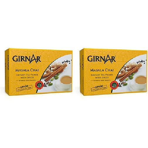 Pack Of 2 - Girnar Instant Masala Chai Milk Tea Sweetened - 220 Gm (7.7Oz)