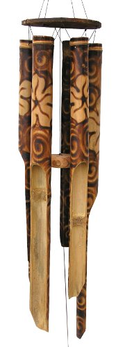 Cohasset Gifts 203 Cohasset Burnt Flower Giant Bamboo Wind Chime, Longest Tube Approximately 31.5"