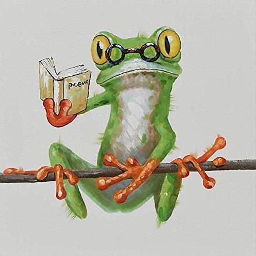 ZXDA Animal Colorful Frog Oil Pictures Painting Paints by Numbers Acrylic Paint Drawing On Canvas Wall Handpainted Home Decor A4 45x60cm