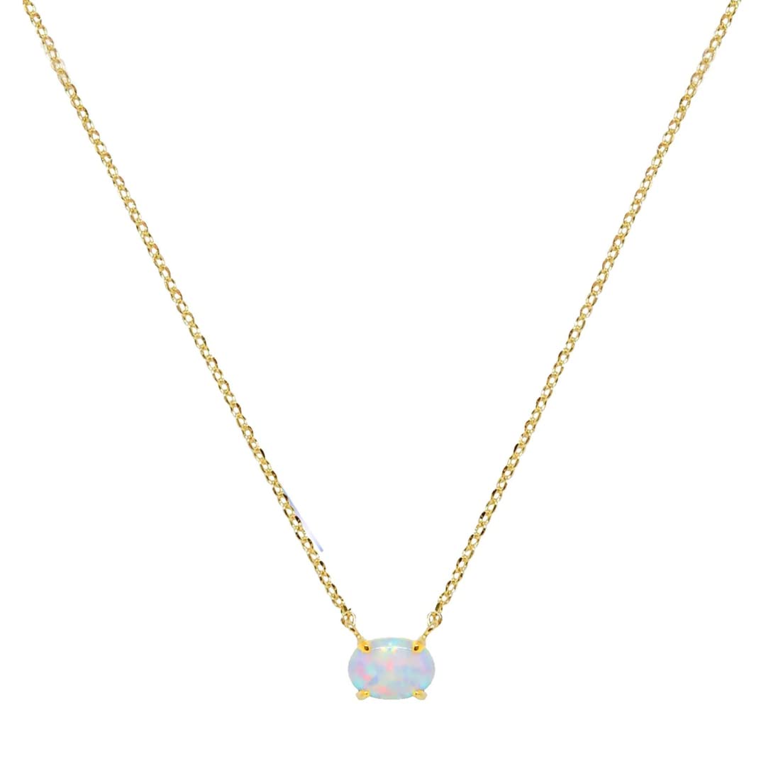 EttikaWomen's Necklace. Keepsake Opal & 18kt Gold Plated Necklace. Fashion Jewelry