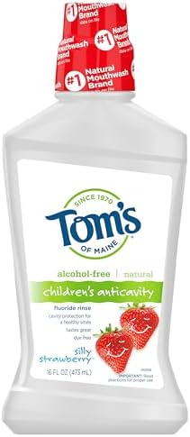 Tom's of Maine Children's Anticavity Fluoride Rinse Mouthwash, Silly Strawberry, 16 oz. 3-Pack