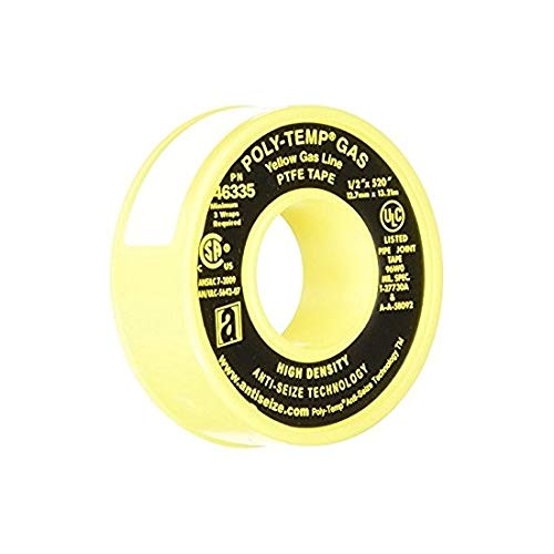 46335, Poly-Temp Yellow GAS Line PTFE Tape, Pack of 100 pcs