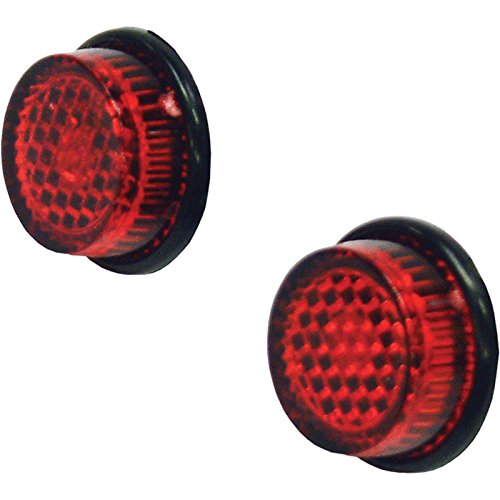 Pair of 20mm Red Number Plate MOT Self Adhesive Motorcycle Stick On Reflectors