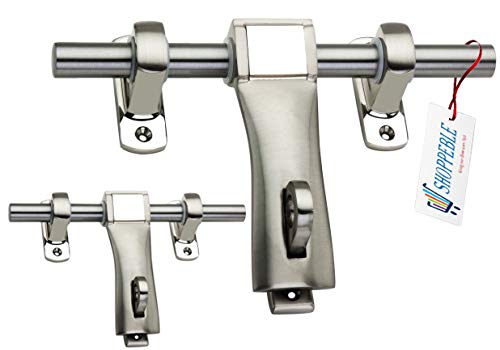 ARRI Shoppeble Princess 10 Inches Door Aldrop,Door Latch,Aldrop for Door,Door Fitting Kit,Aldrop,Latch,Fancy Aldrop,Door Accessories Nickel Silver/C.P. Pack of 2 Pieces