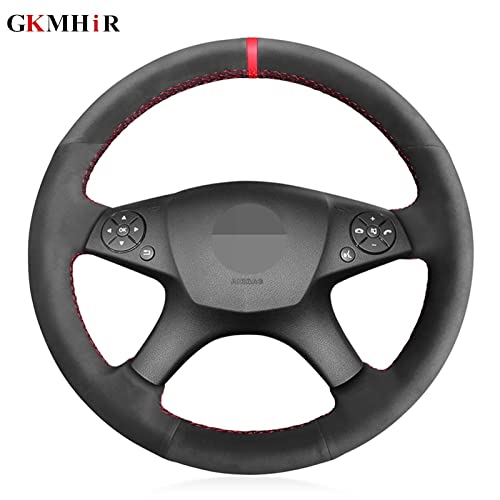 Steering Cover Black Red Marker Car Steering Wheel Cover for Mércédéss Benzs C280 C230 C180 C260 C200 C300 W204 C-Class 2007-2010 (Gray)