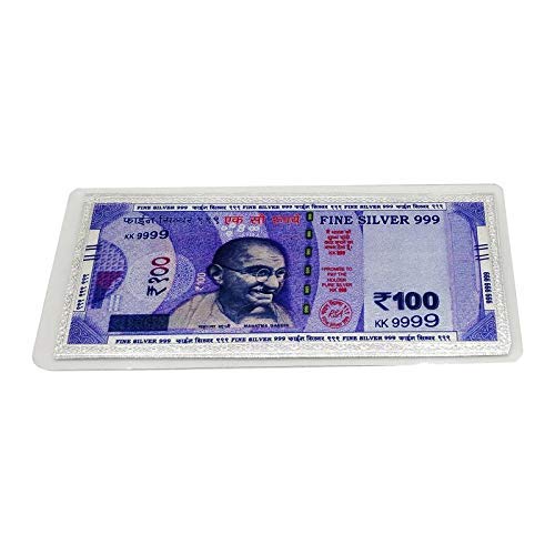 SWATI JEWELLERS 99.6% Pure Silver Fine Silver Fine Silver Currency Note of Rs.100 with 999 Purity for unisex