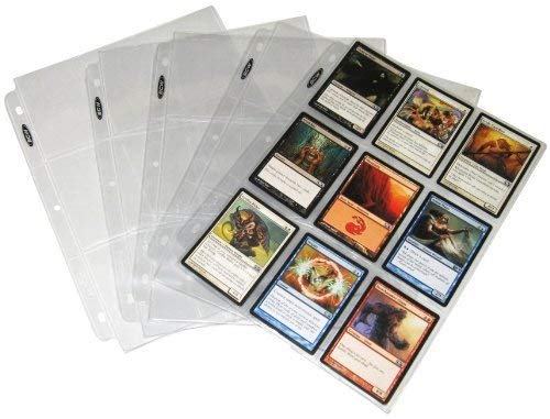 BCWPRO9T-100 (25 Trading Card 3-Ring Binder Pages - Holds 9 Cards - Clear Brand