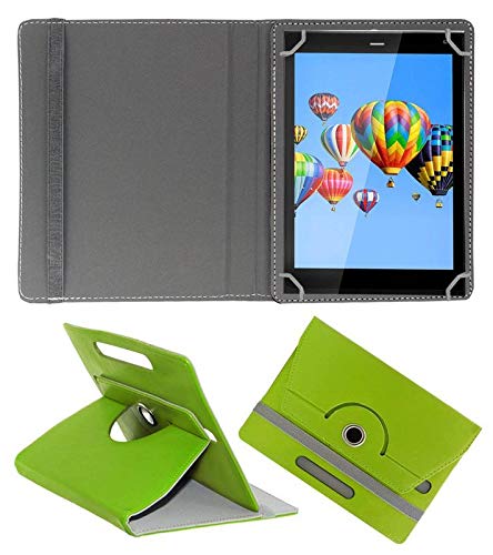 Hello Zone 360� Rotating 7� Inch Flip Case Cover Book Cover for Intex Ibuddy Tablet -Green