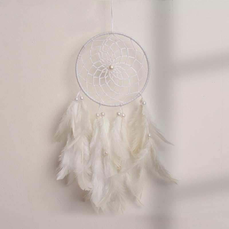 THE URBAN ARTISTIC Dream Catchers for Cars |Car Hanging Decorative Showpiece| Fine Quality Metal car Hanging Ornaments, Decor Accessories| Size- 9X.5x23 Cm(White)