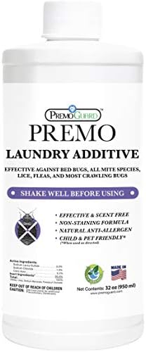 Premo Guard Bed Bug & Mite Laundry Detergent Additive 32 oz – Child & Pet Friendly – Stain & Odor Free – Best Natural Non-Toxin Treatment