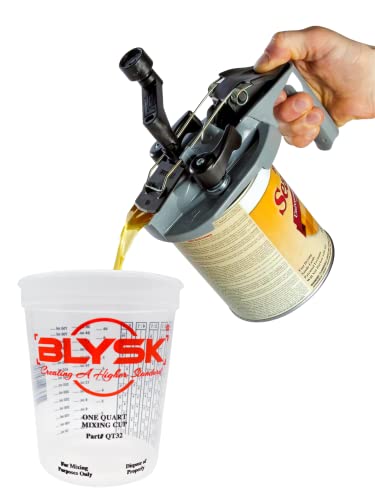 quart mixing cup lids - BLYSK Fillon Mixing Mate Paint Lid KIT Stir, Store, and Pour. Mess-Free Mixing lids (1 Quart Mixing Lid+ Quart Mixing Cup)