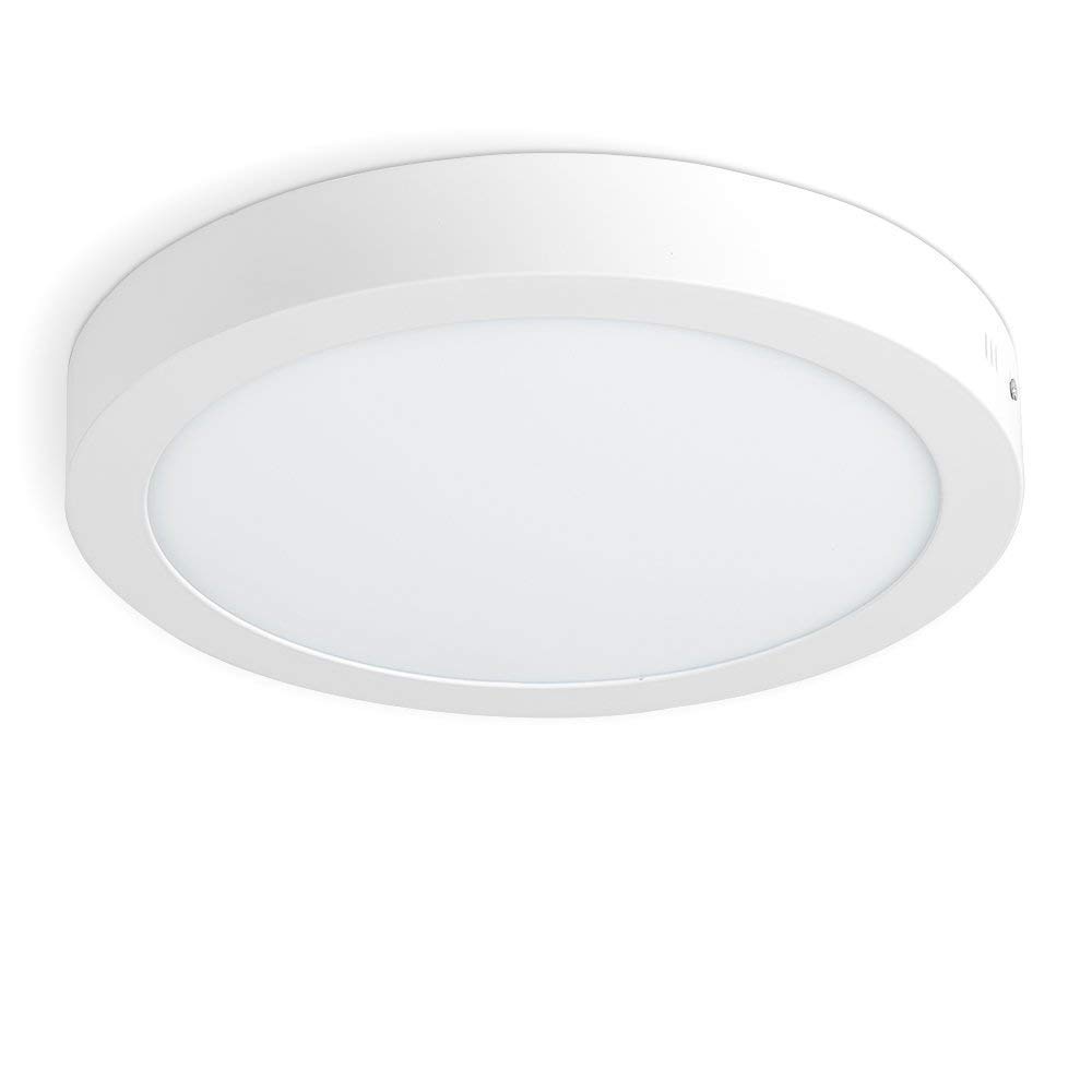 Tech Traders ® Surface Mounted LED Panel Light Ceiling Downlight Lamp Circular 18W 1440 Lumen Warm White Commercial Quality (LED Driver Inside The Panel Light) 2Years-Unlimited Warranty