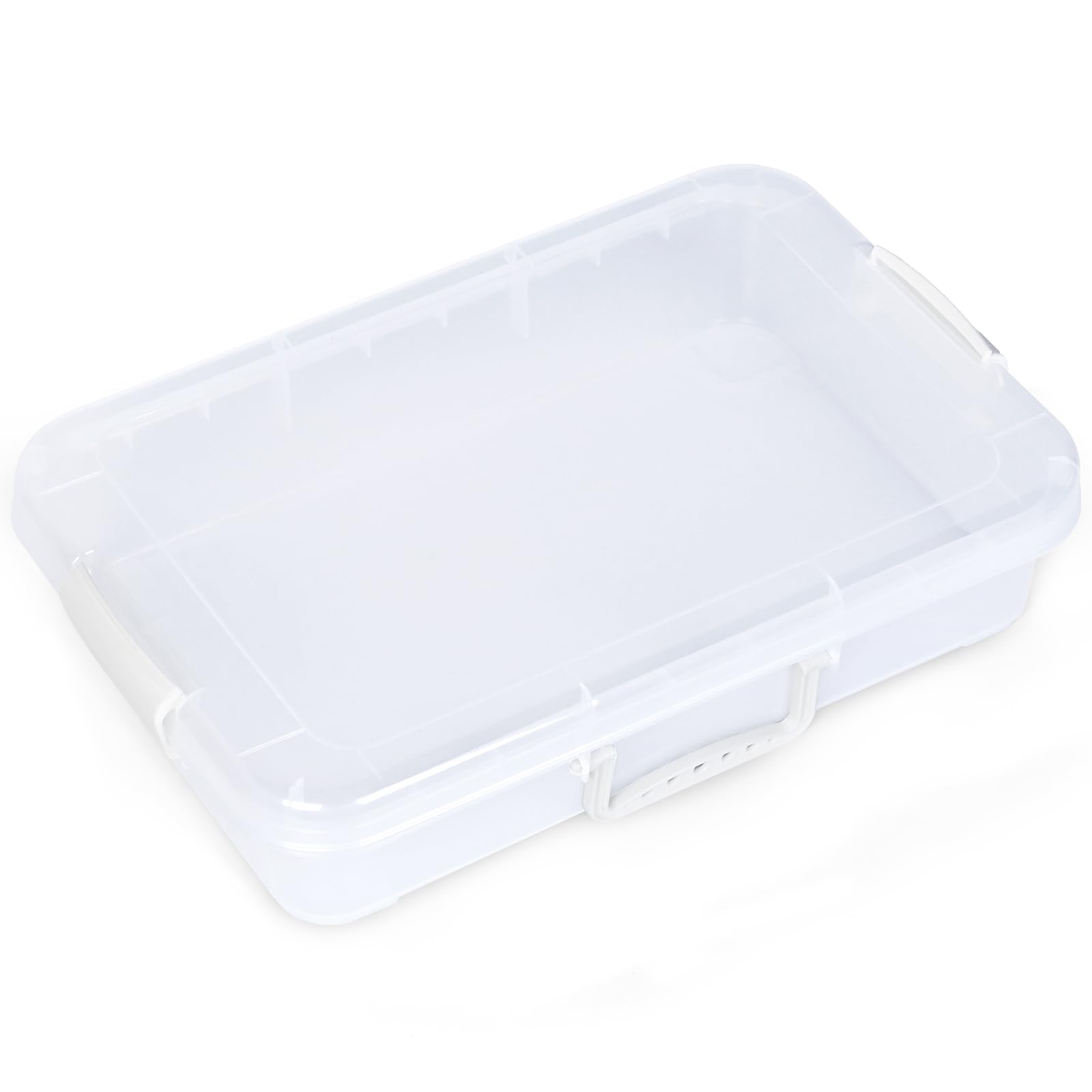 MadzeePlastic Activity Tray with lid for Slime, Beads, Sand and Sensory Toys – 15 Inches (Clear)