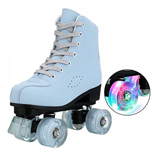 Roller Skates for Women Girls, SkyBlue Premium Frosted Material Roller Skates, Classic Double-Row High-top Roller Skates for Beginner, Indoor Outdoor Roller Skates