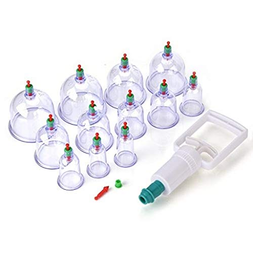 SOCHEP Pull Out 12pcs Apparatus vacuum cupping kit vacuum apparatus therapy relax massager curve suction pumps (12 pcs)