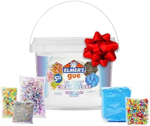 Elmer's Gue Premade Includes 5 Sets of Slime Add-ins, 3 Lb. Bucket, Glassy Clear