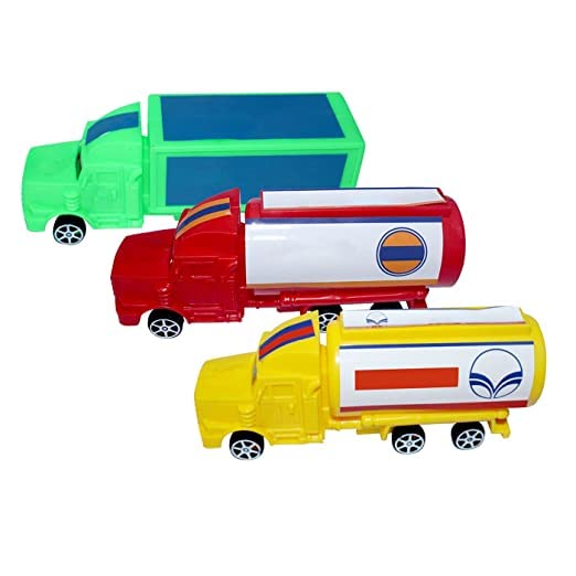 GLAN Unbreakable Vehicles Truck Toy Friction Powered Oil Tanker Toys for Boys and Girls Multicolor