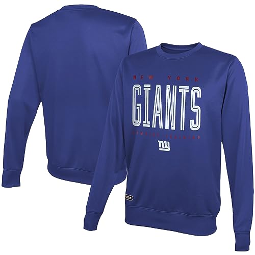 NFL Youth 8-20 Top Pick Team Color Performance Primary Logo Pullover Crewneck Sweatshirt (18-20, New York Giants)