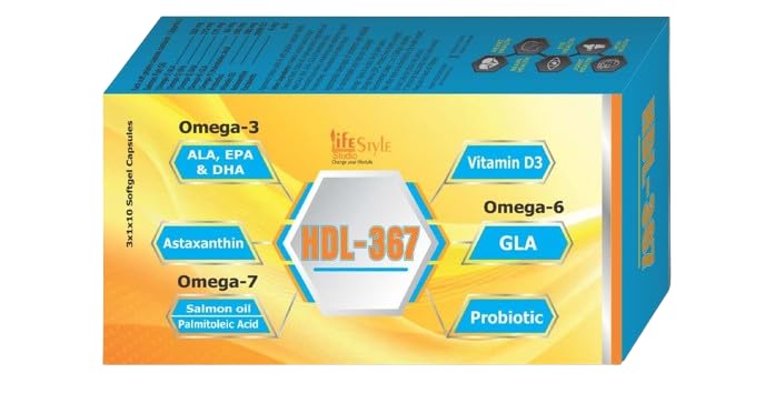 HDL-367 Capsules |Salmon Fish Oil Supplemented+Probiotics+VitaminD3+Astaxanthin |For Heart/Brain/Eye/Joint/Skin Health