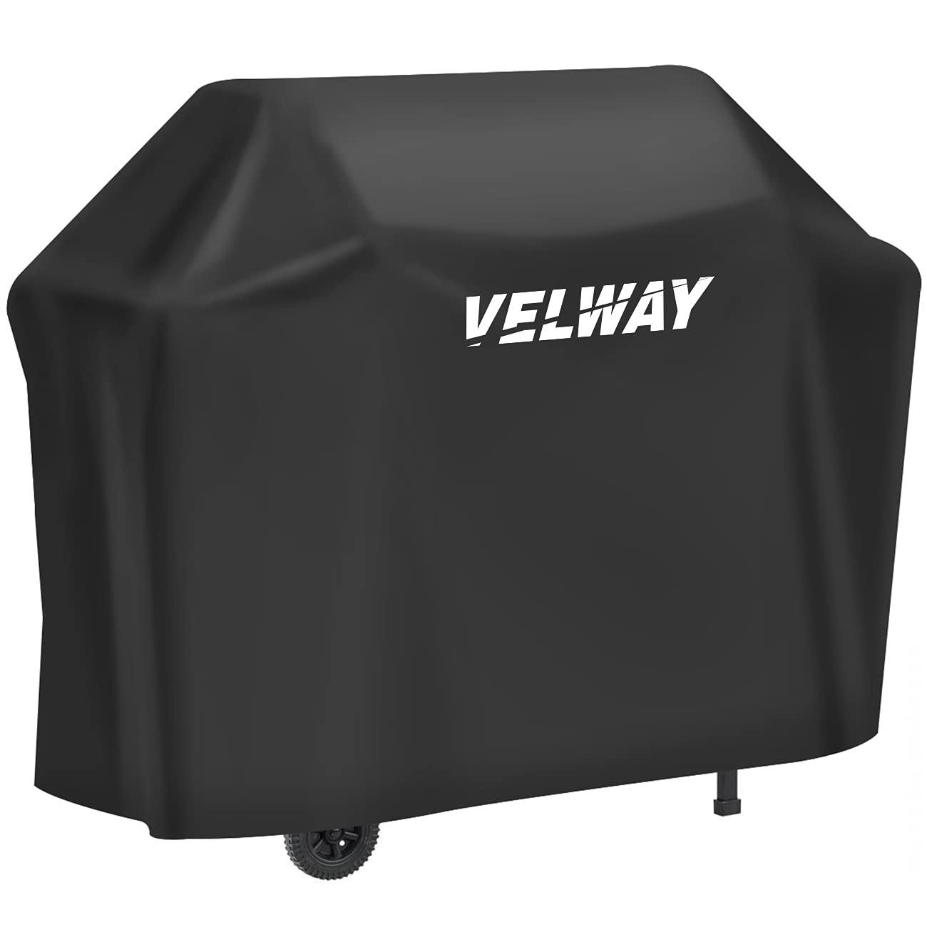 Velway Barbecue Cover Waterproof Grill Cover Heavy Duty 210D Oxford Fabric Outdoor BBQ Cover UV protection Dust-Proof Windproof Weatherproof Durable with Storage Bag Black 147x61x117cm