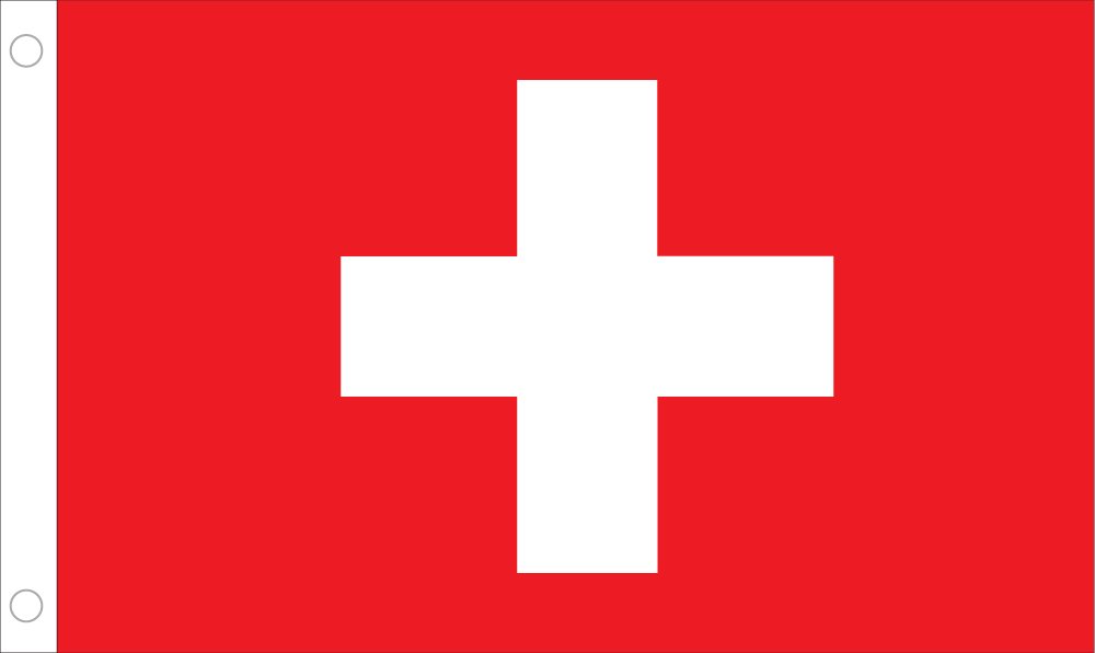 Allied Flag Outdoor Nylon Switzerland Country Flag, 3-Feet by 5-Feet