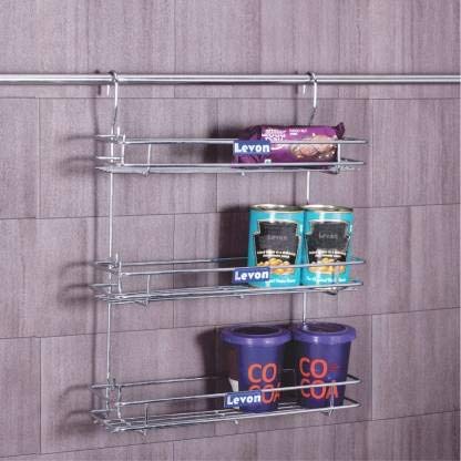 LIFETIME WIRE PRODUCTS Stainless Steel Hanging Spice Rack, Silver