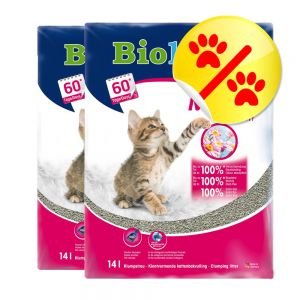 Biokat'sCat Litter, 2x Micro Fresh 14 l with Summer Scent, Fine Kernels, Clumping, Double Pack