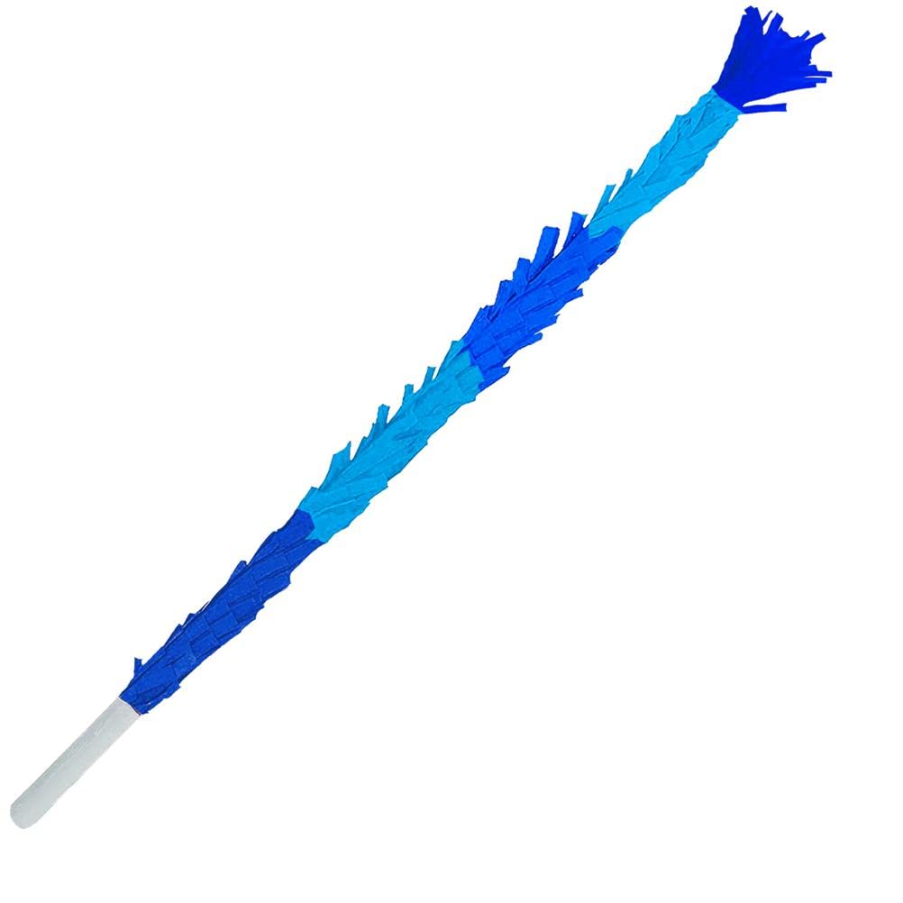 Large Pinata Stick, 36 Inches Long - Single Piece Wooden Pinata Buster with Crepe Paper Wrap Finish (Shades of Blue)