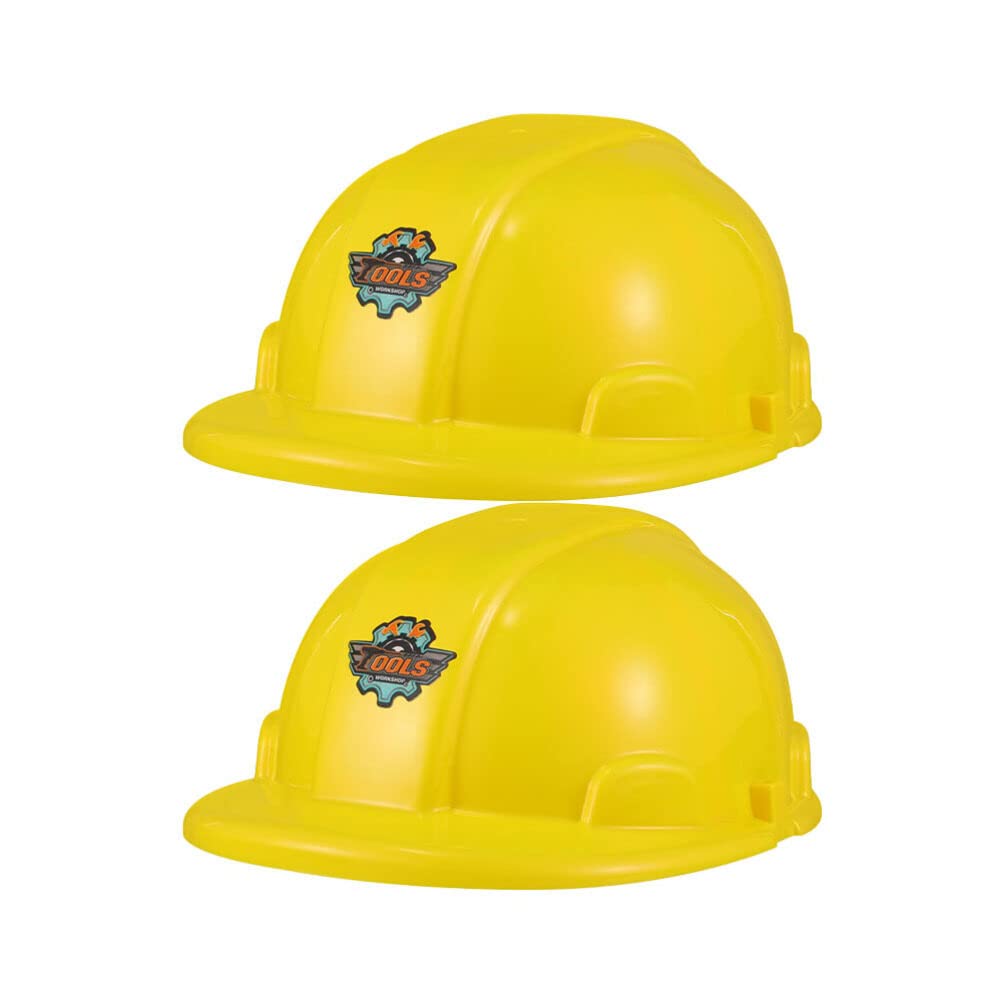 Kids Construction Hat 2Pcs Yellow Construction Hats Toys Construction Worker Hard Helmet Role Play Dress Up Hats Theme Party Cap for Kids Kids Construction Hard Hat