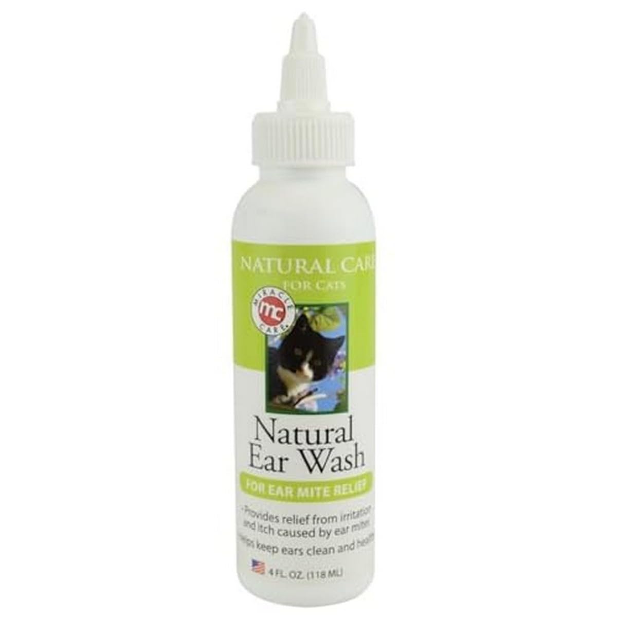 Miracle CareNatural Ear Wash for Cats, 4 oz