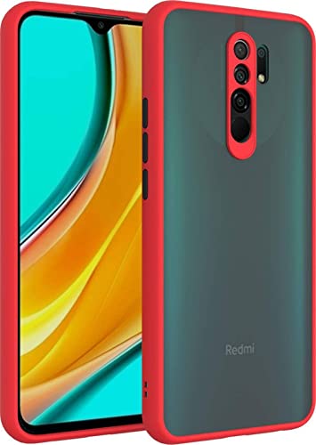 Redmi 9 Prime Smoke Silicone Back Matte Cover Case || Full Body and Camera Protection Back Cover case || Anti-Slip Grip || Red Pack of 2 Colour by Rakesh Mobile